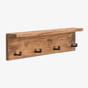 Wandkapstok Met Plank Van Gerecycled Hout Gerhan Gerecycled Hout - Sklum