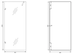 Saniclear Modern Nero profielloze inloopdouche 90x200 zwart mat