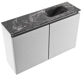 Mondiaz Ture DLux toiletmeubel 80cm plata met wastafel lava rechts zonder kraangat