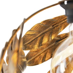 Vintage hanglamp antiek goud rond 3-lichts - Linden