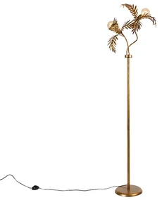 Vintage vloerlamp goud 187 cm 2-lichts - Botanica Landelijk E27 Binnenverlichting Lamp