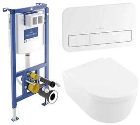 Villeroy & Boch Avento pack wandcloset - directflush - diepspoel - zitting softclose & quickrelease - met inbouwreservoir - Bedieningsplaat wit glans - wit glans 92242700 / 92249068 / 5656HR01