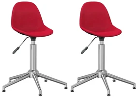 vidaXL Eetkamerstoelen draaibaar 2 st stof wijnrood
