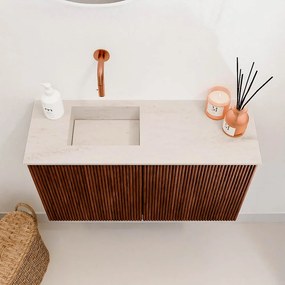 Mondiaz Joya DLux 70cm toiletmeubel ruby met wastafel faye links zonder kraangat meli