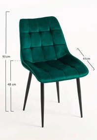 Set 4 Cade Fluwelen Stoelen