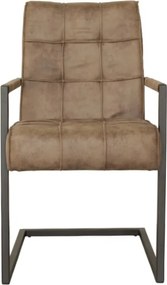 Eetkamerstoel - Jupiter - stof Cowboy retro lederlook taupe