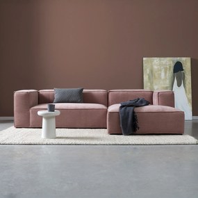 Bank Oud Roze Met Chaise Longue Rechts