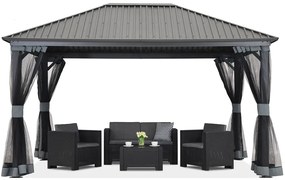 Metalen tuinhuis Sardinia Premium 3x3 Tuinpunt antraciet