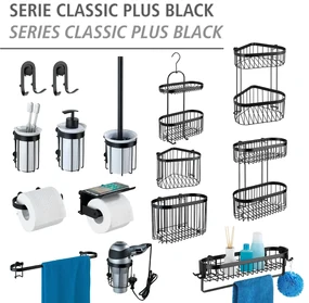 Wenko Classic Plus wandrek 2-laags zwart