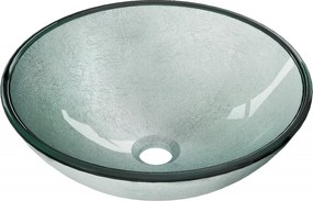 Mexen Mira glazen opbouwwastafel 42 x 42 cm, zilver - 24124211