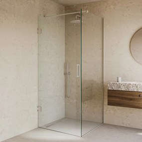 Saniclear Modern douchecabine 90x90 met 90cm deur anti-kalk RVS