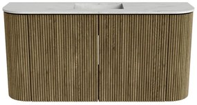 Mondiaz Joya DLux 85cm toiletmeubel ronding links/rechts dusk met wastafel faye midden 1 kraangat opalo