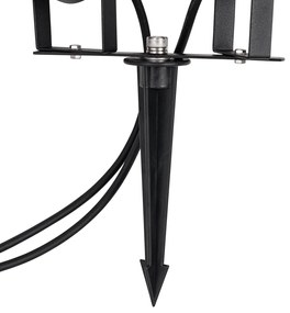 Tuinspot zwart incl. snoer en stekker 2-lichts IP65 - Basic