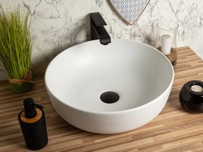 Kerra KR98 waskom rond steen wit 41.5x41.5x13cm