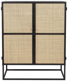 Rotan Kastje Zwart Japandi Stijl - 80x38x100cm.