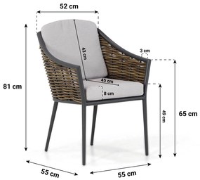 Tuinset 6 personen 240 cm Wicker Grijs Coco Olivine/Gianna