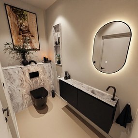 Mondiaz Ture DLux toiletmeubel 120cm urban met wastafel glace rechts met kraangat