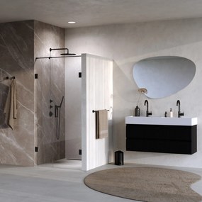 Brauer Void profielloze nisdeur 90cm met draaideur 60cm aan muur zwart mat