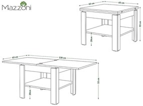LEO Artisan Eiken - KOFFIETAFEL MET UITKLAPBAAR BLAD