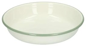 Bord diep, emaille, groengrijs/wit,Ø 19 cm