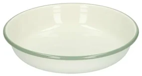 Bord diep, emaille, groengrijs/wit,Ø 19 cm
