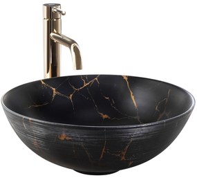 Umywalka nablatowa Rea Stella Black Marble Brush