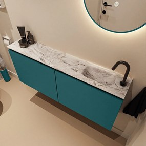 Mondiaz Ture DLux toiletmeubel 120cm smag met wastafel glace rechts met kraangat