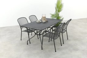 Royal Garden Carlo stapelbare tuinset strekmetaal 160x90 cm.