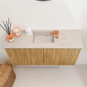 Mondiaz Joya DLux 80cm toiletmeubel oak met wastafel faye midden 1 kraangat opalo