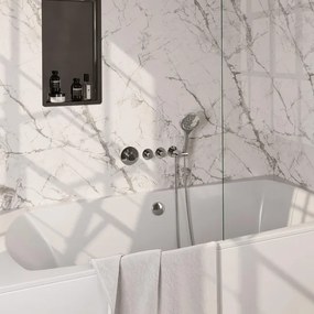 BRAUER Stripe Thermostatische Badkraan - SET 02 - inbouw - badvulcombinatie - 3-standen handdouche - doucheslang - wandaansluitbocht - chroom 5-CE-360