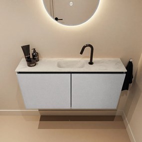 Mondiaz Ture DLux toiletmeubel 100cm plata met wastafel opalo midden met kraangat