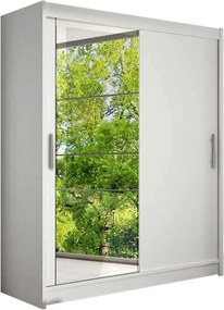 Kledingkast Closico 112, Wit, 200x150x58cm, 125 kg, Kledingkast deuren: Schuivend, Aantal planken: 5, Aantal planken: 5