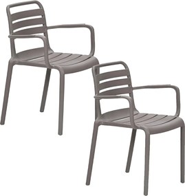 Garden Impressions Moos tuinstoel taupe - 2 stuks