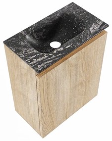 Mondiaz Ture DLux toiletmeubel 40cm washed oak met wastafel lava midden zonder kraangat