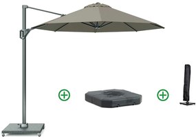 Zweefparasol  Ø3m T1 (incl. voet + hoes) taupe Taupe-naturel-bruin Platinum Voyager