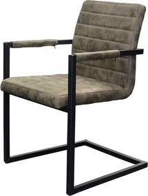 Eetkamerstoel - Apollo II - stof Cowboy retro lederlook olijf groen