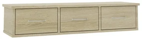 vidaXL Wandschap met lades 88x26x18,5 cm spaanplaat sonoma eikenkleurig
