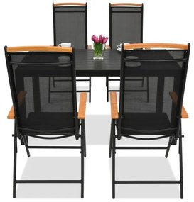 Aluminium tuinmeubelen polywood Verona Wood voor 4 osób Garden Point zwart