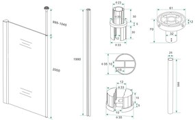 Mueller verticale stabilisatiestang 100cm + plafond bevestiging