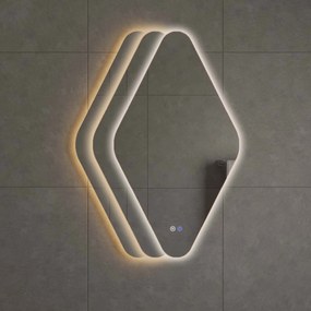 Best Design Wieber LED spiegel ruitvorm met spiegelverwarming 100x50cm