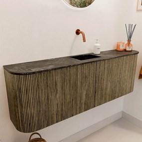 Mondiaz Joya DLux 125cm toiletmeubel ronding links/rechts dusk met wastafel faye midden zonder kraangat lava