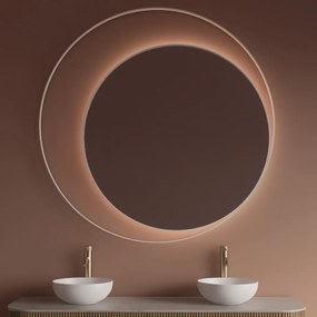 Gliss Design Kosmos spiegel rond met cirkel 140cm mat wit met handsensor