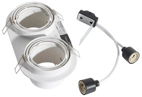 Afgeronde inbouwspot wit GU10 70mm kantelbaar 2-lichts - Installa