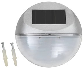 vidaXL Solarwandlampen LED 24 st rond zilverkleurig