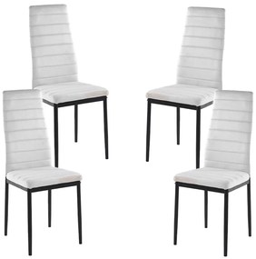 Set 4 Lauter Fluwelen Stoelen