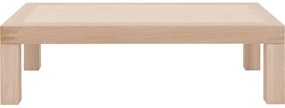 Goossens Salontafel Clear rechthoekig, hout eiken wit, stijlvol landelijk, 140 x 40 x 75 cm