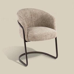 Moderne Armstoel Met Bronzen Frame Zand