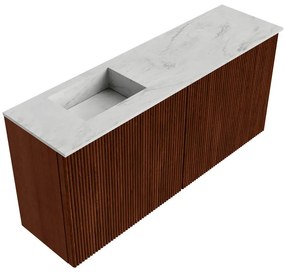 Mondiaz Joya DLux 90cm toiletmeubel ruby met wastafel faye links 1 kraangat opalo