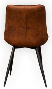 Eetkamerstoel - Loena - stof Cowboy retro lederlook cognac