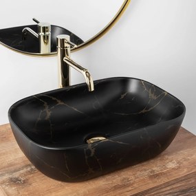 Opzetwastafel Rea Belinda Black Marble Mat